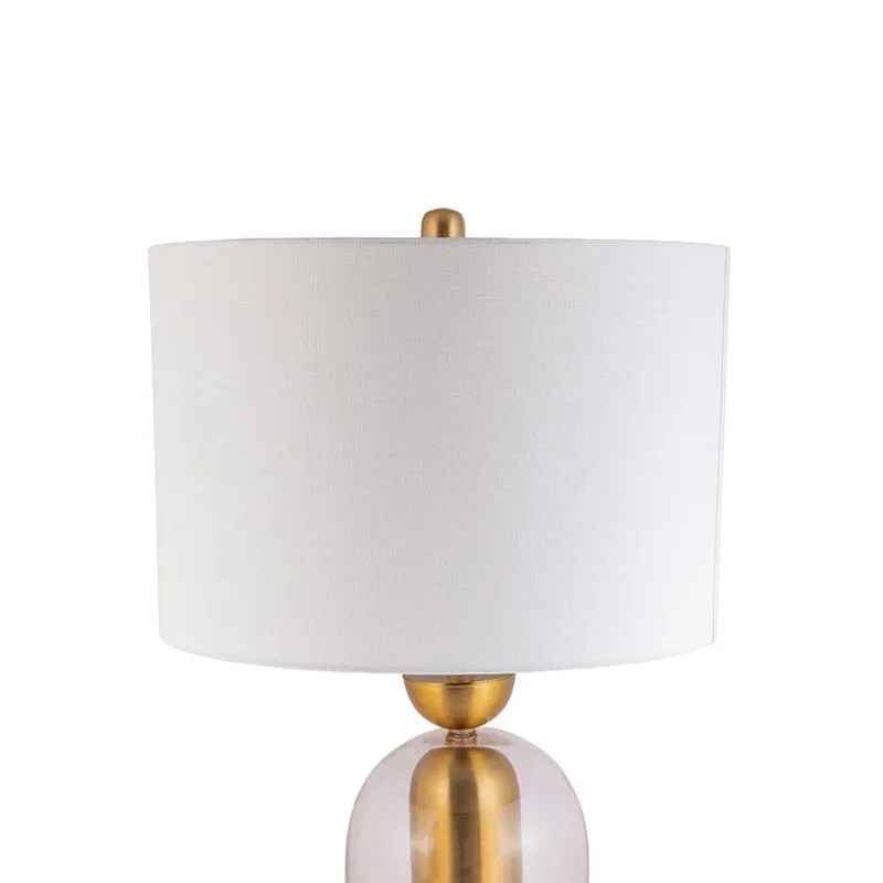 AarviDecor Rockwell Glass Table Lamp - White media 5