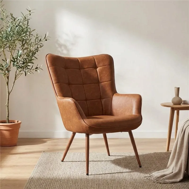 Cushora Neem Wood Accent Chair - Brown media 1