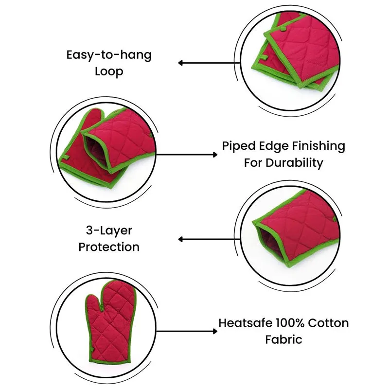 Swayam Teplo Kitchen Gloves (Red & Green) - Set Of Two media 8