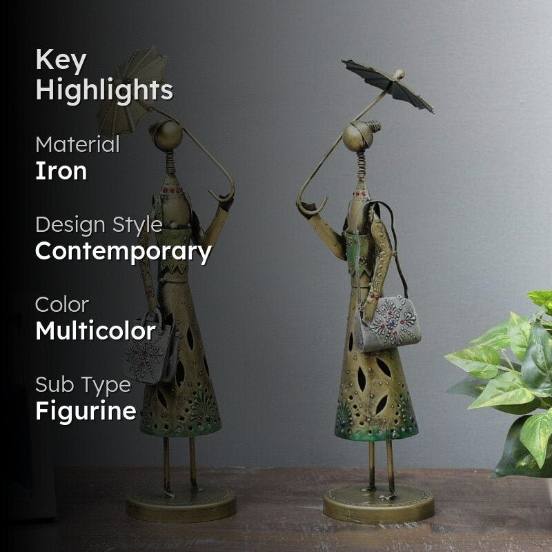 Jarga Tribal Couple Showpiece - Set Of Two media 2