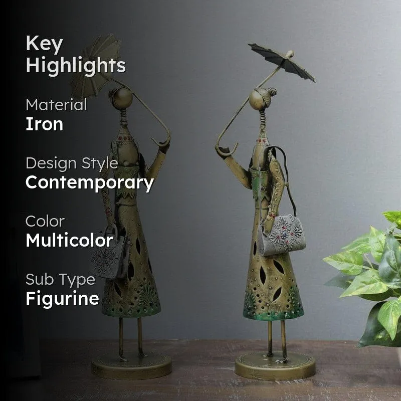 Jarga Tribal Couple Showpiece - Set Of Two media 2