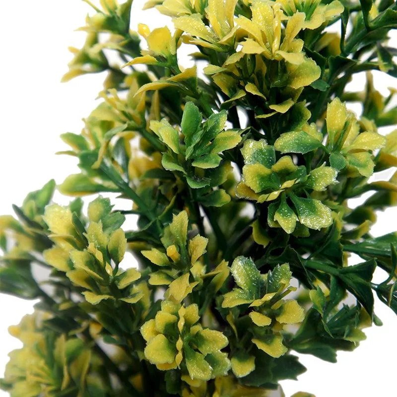 Faux Yellow Freesia Bonsai With Black Plastic Pot media 3