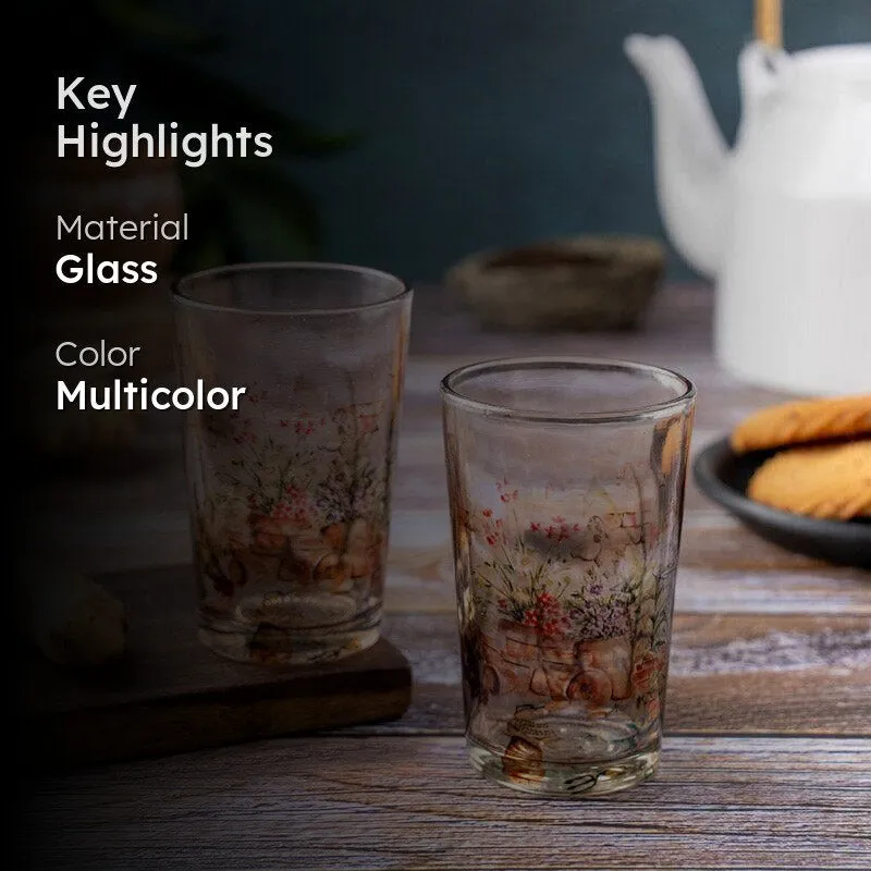 Floral Field Frosted Chai Glass - Set Of Two media 2