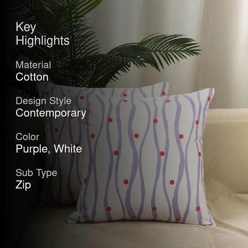 Artwave Cotton Cushion Cover (Purple) - Set of Two media 2