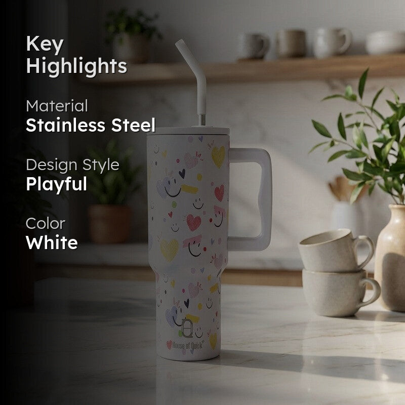 Belle Heart Stainless Steel Tumbler - 1200 ML media 2