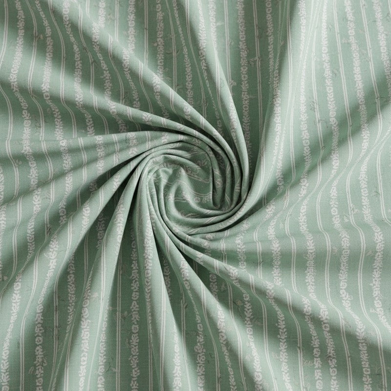 Grassy Flora Printed Cotton Bedsheet (Green) - 200 TC media 5