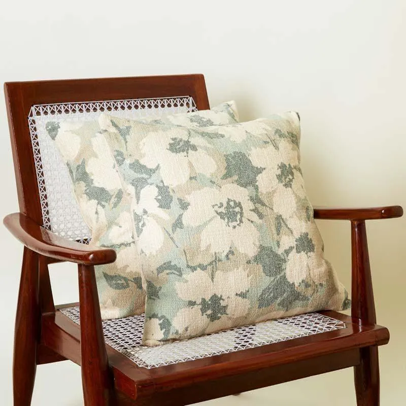 White Lotus Polycotton Cushion Cover - Set Of Two media 2