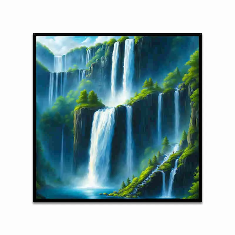 Misty Falls II Canvas Wall Art With Frame media 4