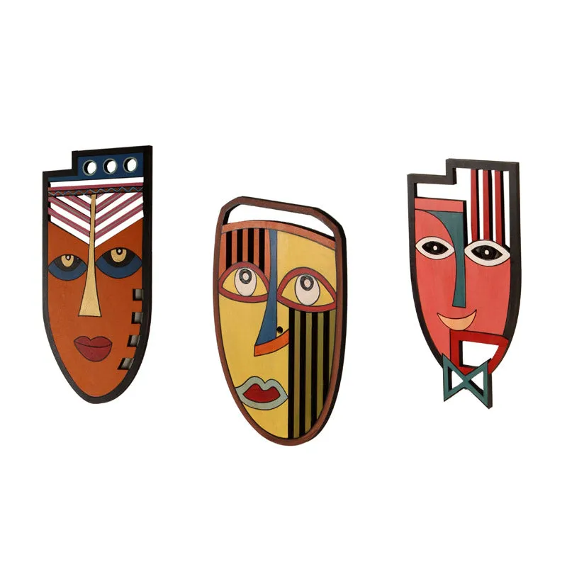 Kanika Mask Wooden Wall Accent - Set of Three media 4