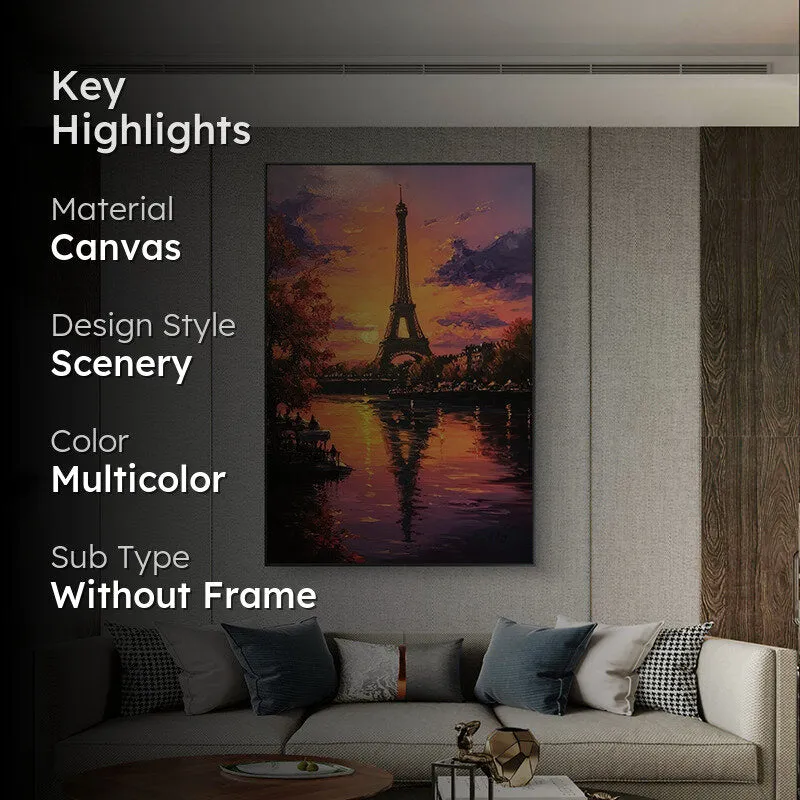 Eiffel Sunsets Wall Painting media 2
