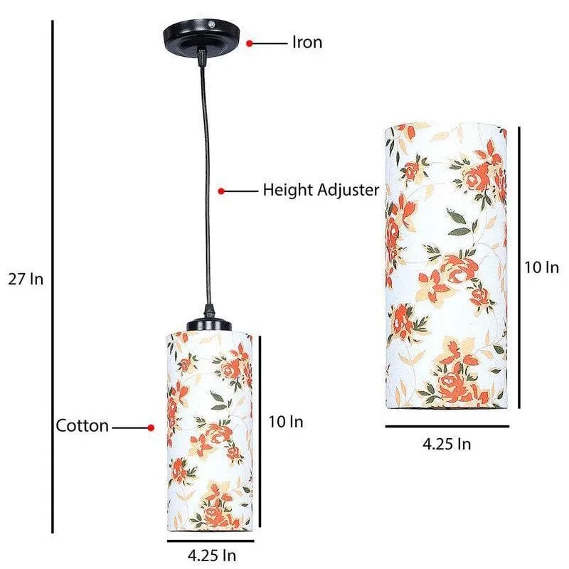 Tangy Tangerine Cotton Ceiling Lamp media 7