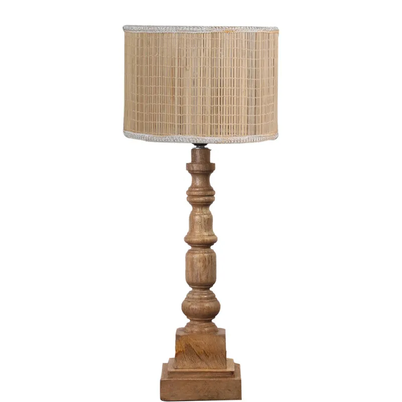 Bambouin Arbor Wooden Table Lamp - Beige,Brown media 6