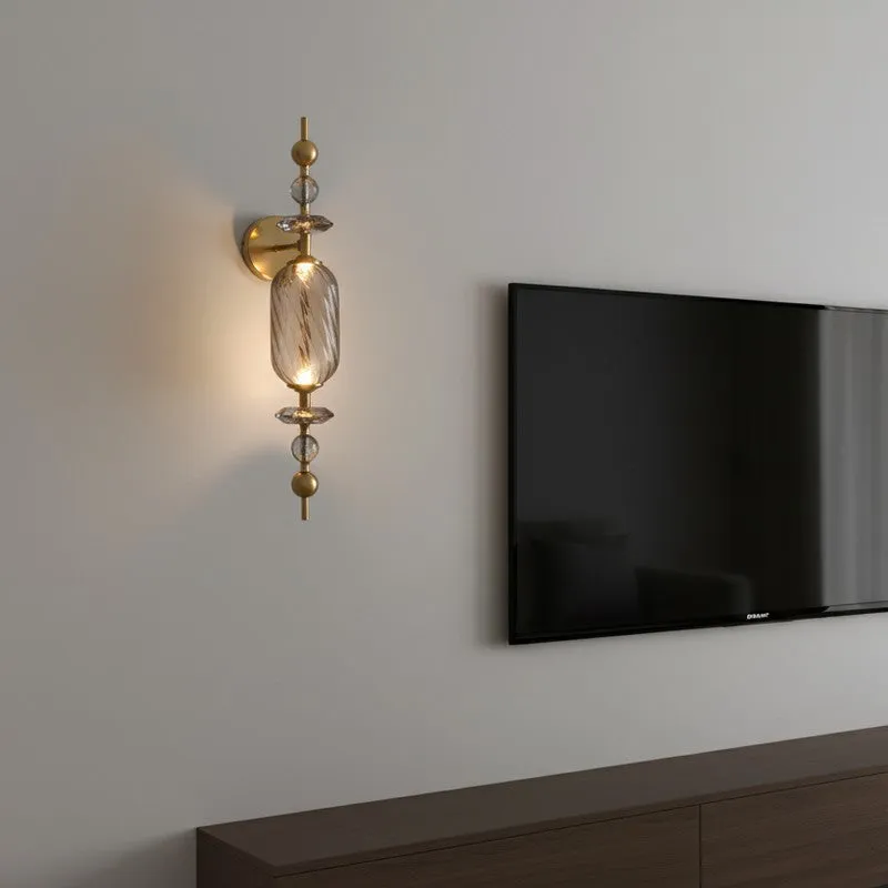 Crystal Drizzle Metal and Glass LED Wall Lamp media 5