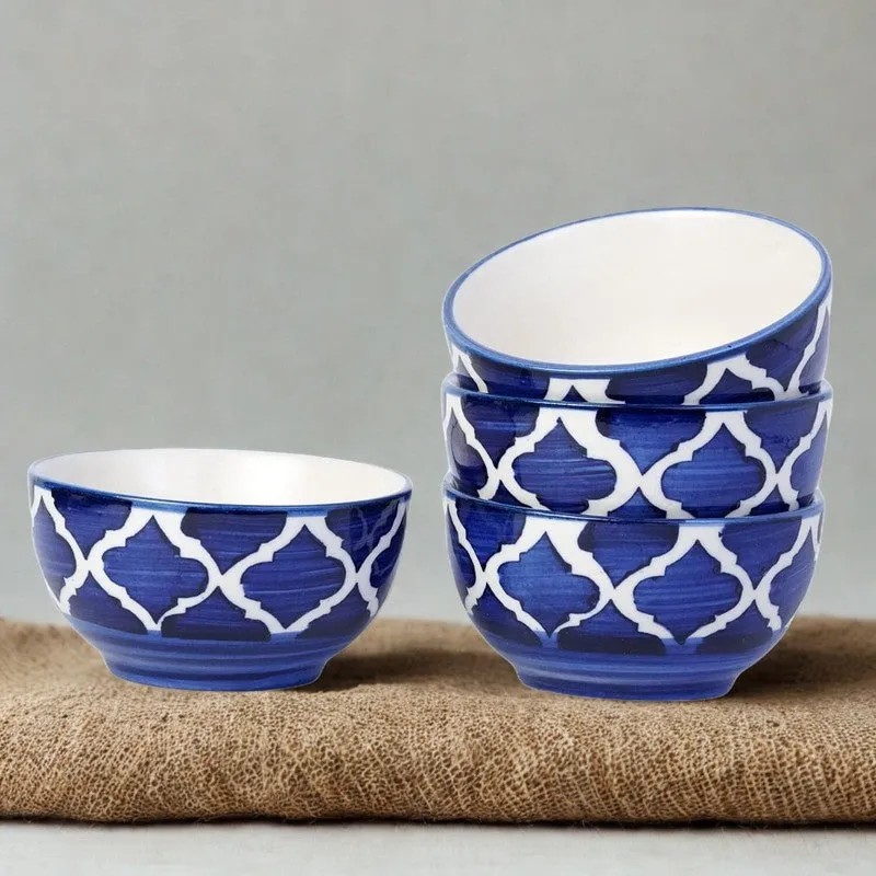 MiniFeast Ceramic Snack Bowls (Blue, 150 mL Each) - Set Of Four media 6