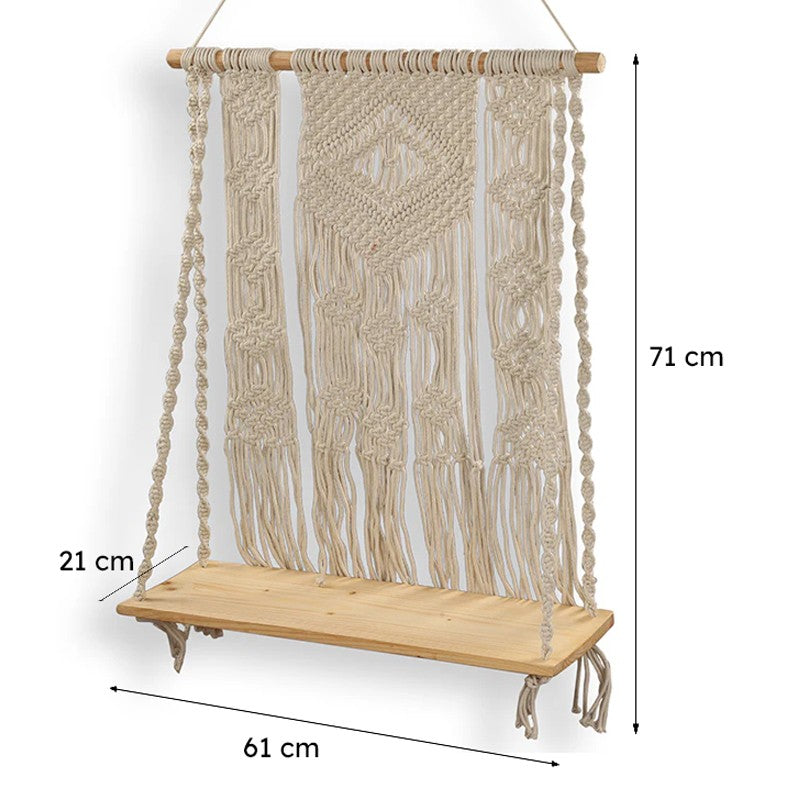 Knot Weave Macrame Wall Shelf media 6