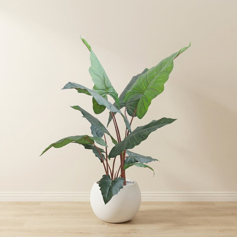 NatureGlow Artificial Plant With Black Plastic Pot - 3.9 ft