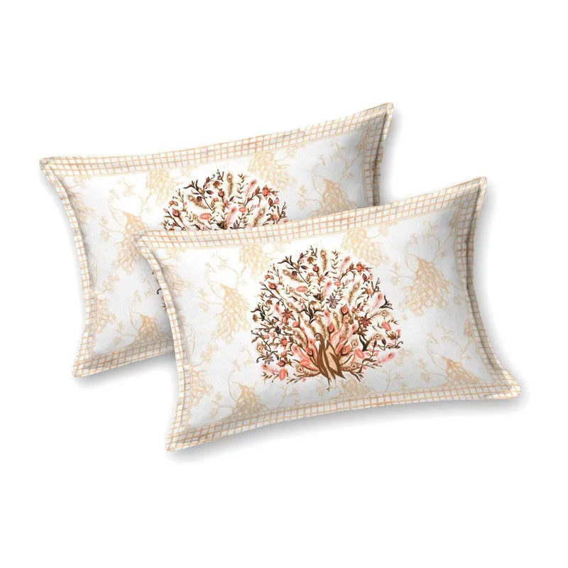 Classicra Cotton Bedsheet (Beige,Orange) - 240 TC media 4