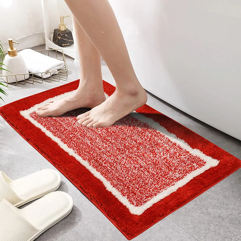 Luxe Anti Skid Bath Mat - Maroon media 1