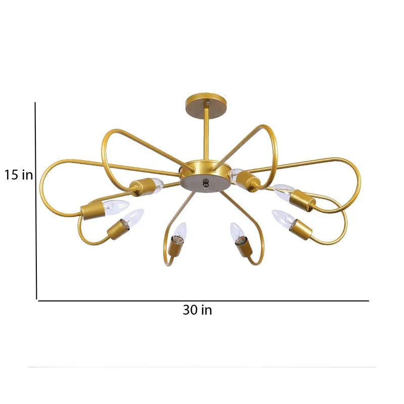 Mistara Statement Iron Chandelier - Gold & White media 9
