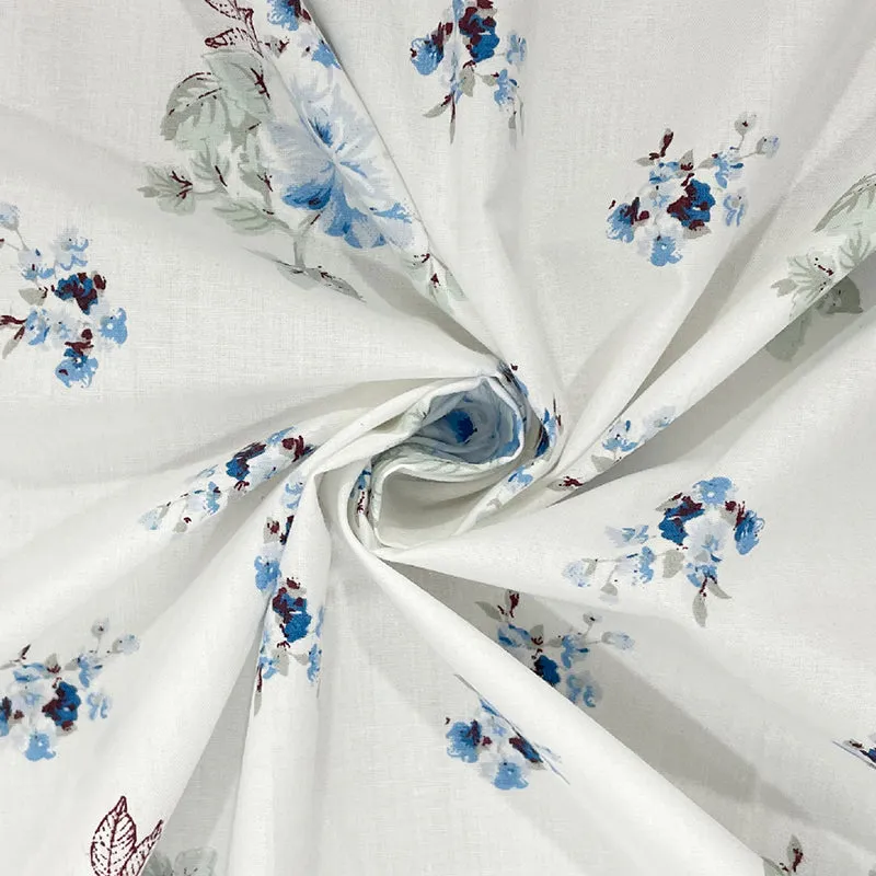 Swayam Florenca Floral Cotton Bedsheet (Blue) - 250 TC media 8