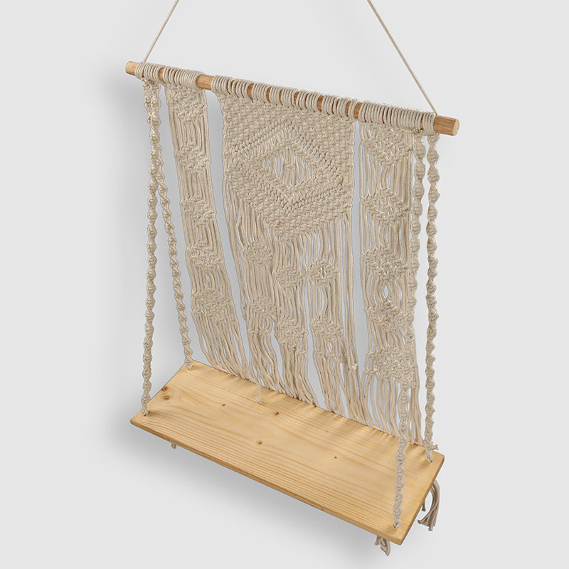 Knot Weave Macrame Wall Shelf media 4