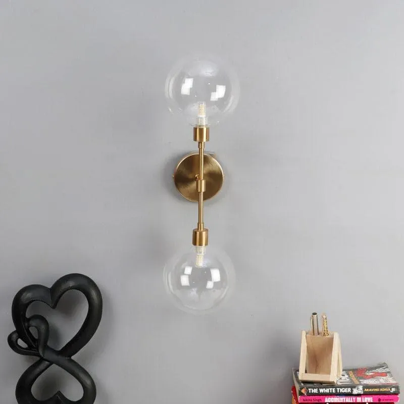 Joash Glass & Metal Wall Lamp - Gold media 3