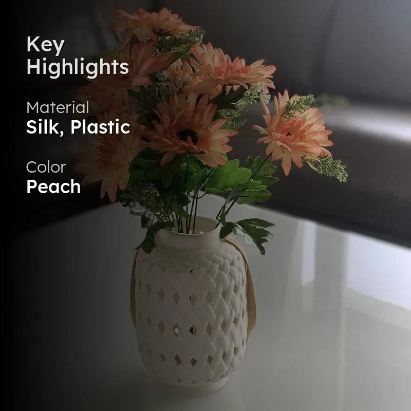 Faux Daisy Garabara Flower Bunch - Peach media 2