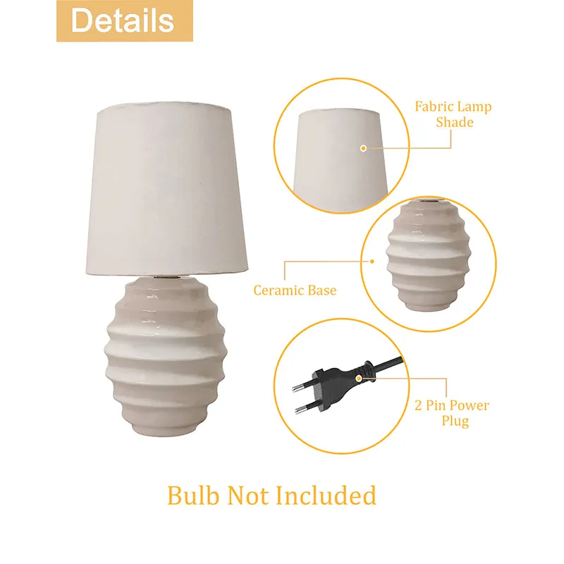 Pharos Ceramic Fabric Table Lamp - White media 5