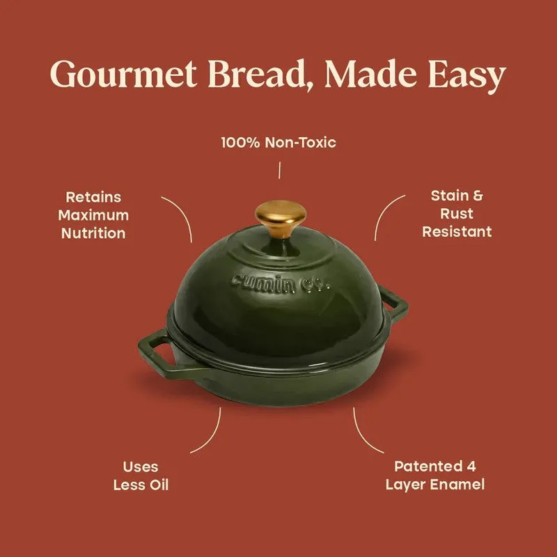 Cumin Co Enamel Cast Iron Bread Oven (Green) - 1000 mL media 7