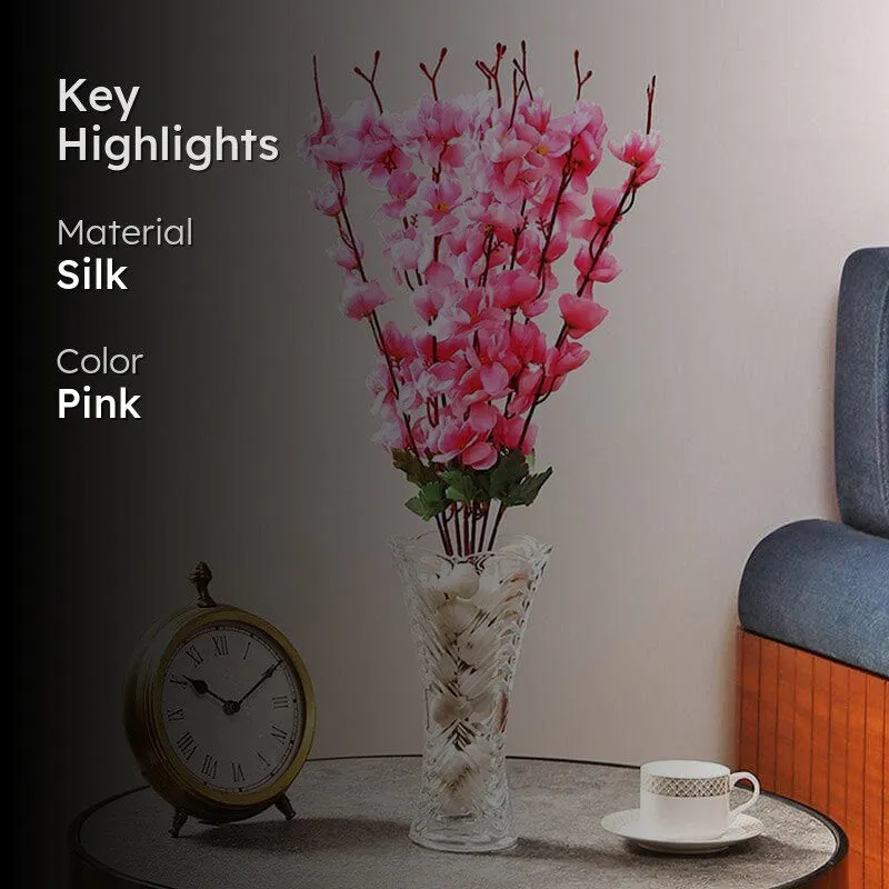 Faux Peach Cherry Blossom Floral Bunch (Pink) - Set Of Two media 2
