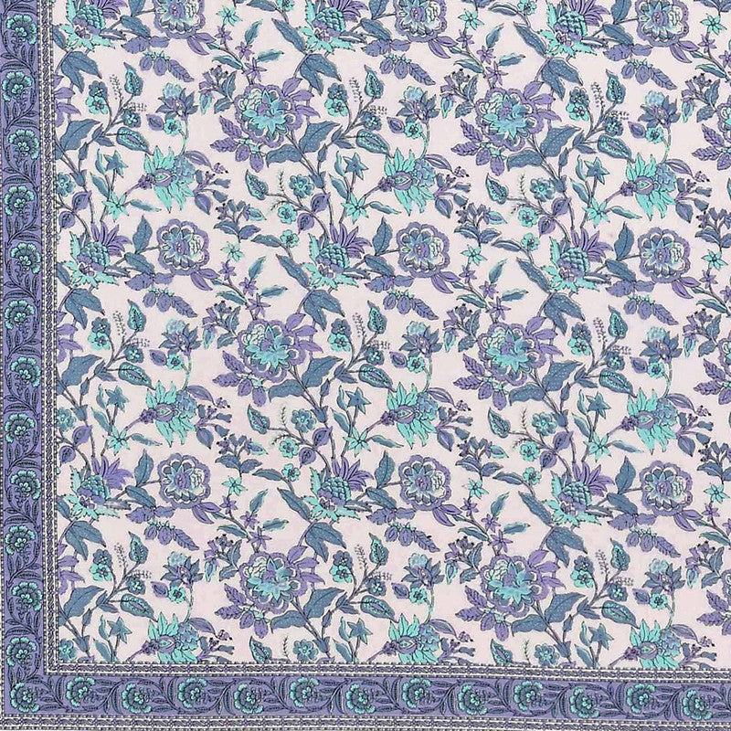 Miksha Floral Cotton Bedsheet (Blue) - 210 TC media 7