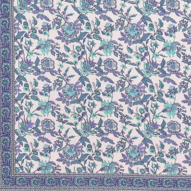 Miksha Floral Cotton Bedsheet (Blue) - 210 TC media 7