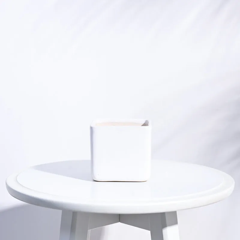 Ugaoo Square White Ceramic Pot media 1
