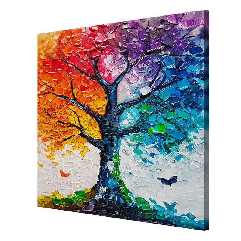 Rainbow Tree Poly Canvas Wall Painting media 6