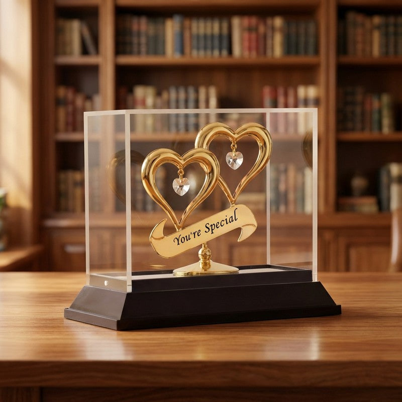 Special Heart 24K Gold Plated Mild Steel Showpiece