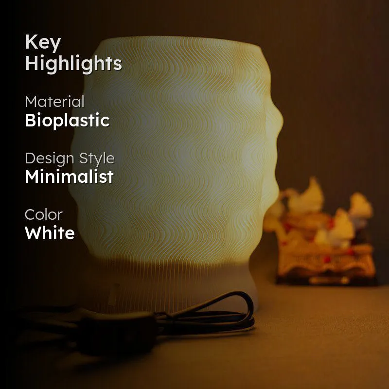 Eco Spark 3D Printed Table Lamp - White media 2