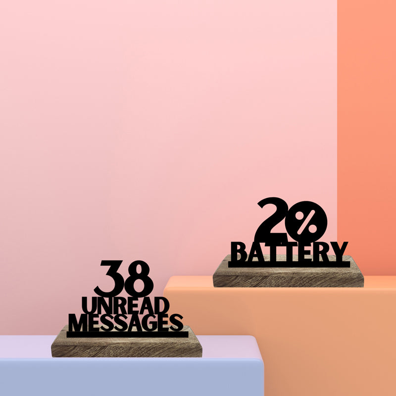20% Battery Typography Showpiece - Set Of Two