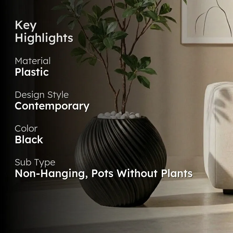 Shadow Drift Floor Planter - Black - 2