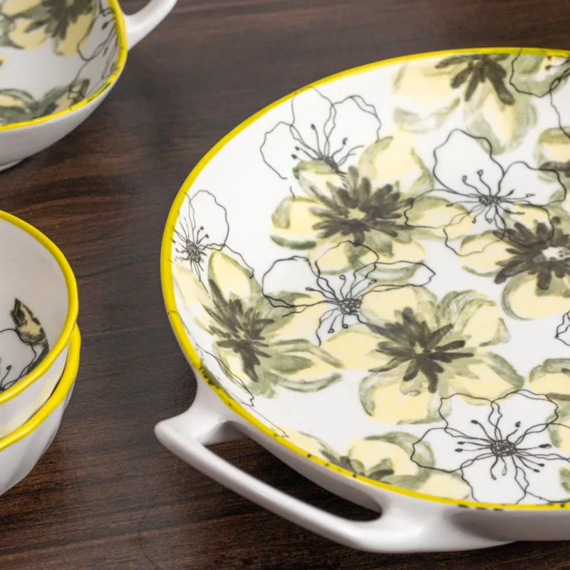 Verdant Bloom Porcelain Platter - Four Piece Set media 6