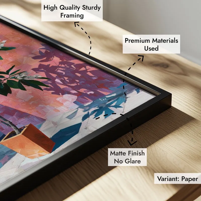 Corner Bloom Canvas Wall Painting - Black Frame media 6