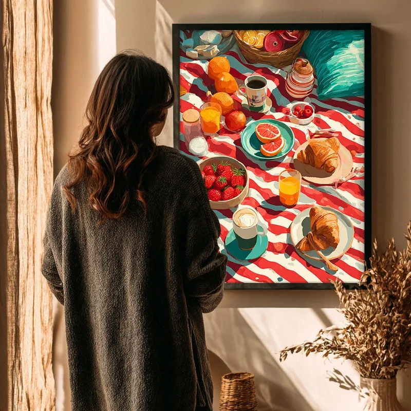 Sunstripe Feast Canvas Wall Painting - Black Frame media 4