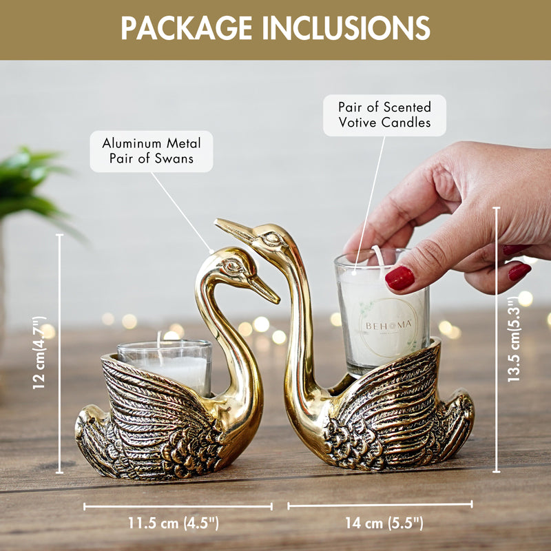 Swan Amour Candle Holder - Set Of Two media 4