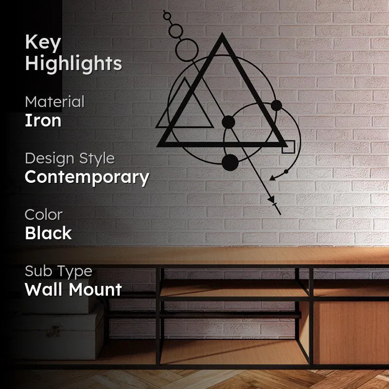 Abstract Triangle Black Iron Wall Accent media 2