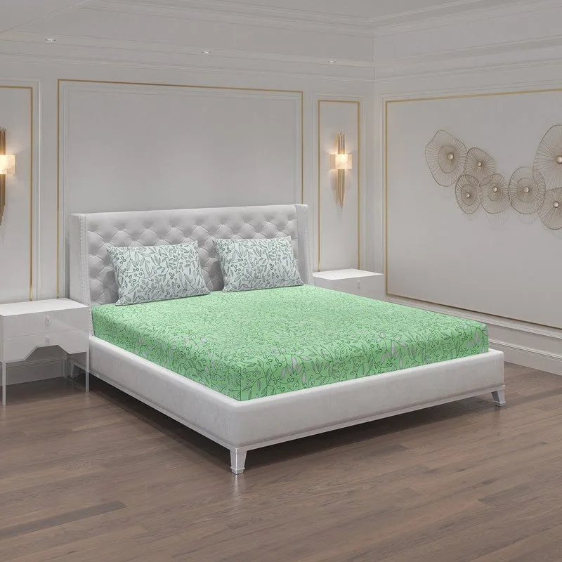 Monte Carlo Floria Luxe Cotton Bedheet (Green) - 104 TC media 1