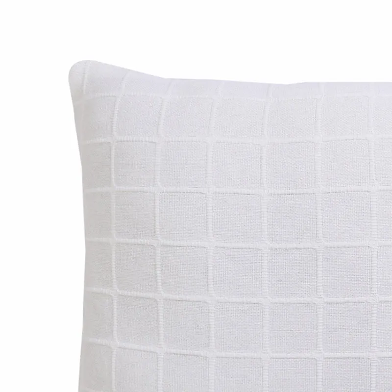 Sicily Light Solid Cotton Cushion Cover (White) - Set Of Two media 5