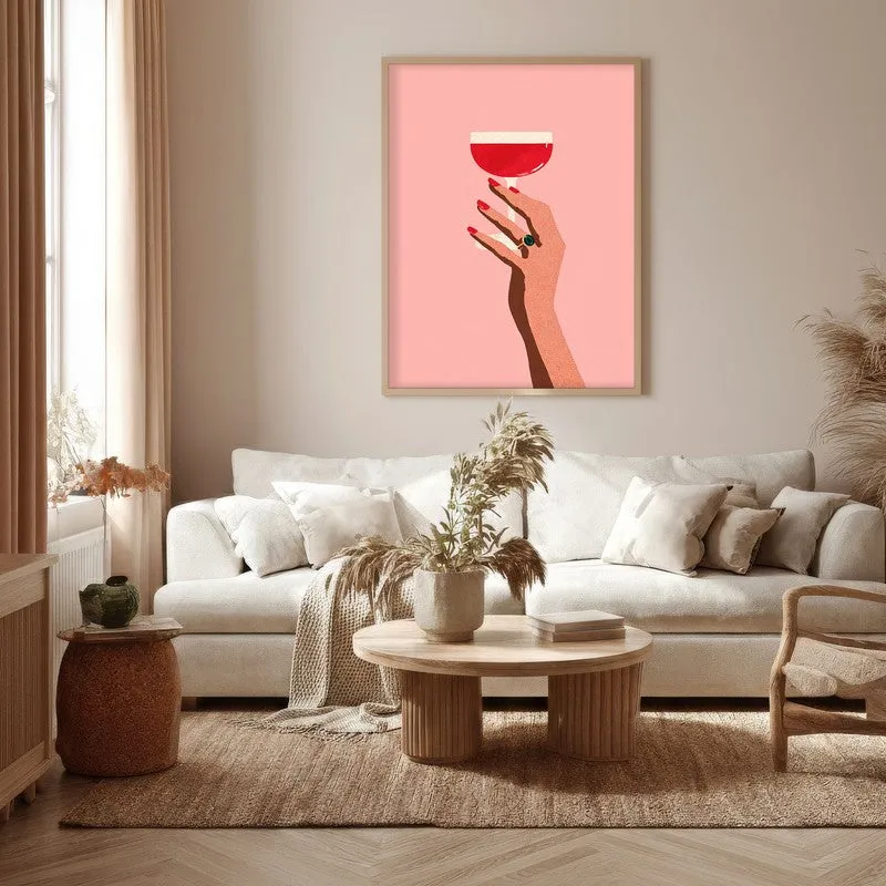 Cocktail Canvas Wall Painting - Brown Frame media 5