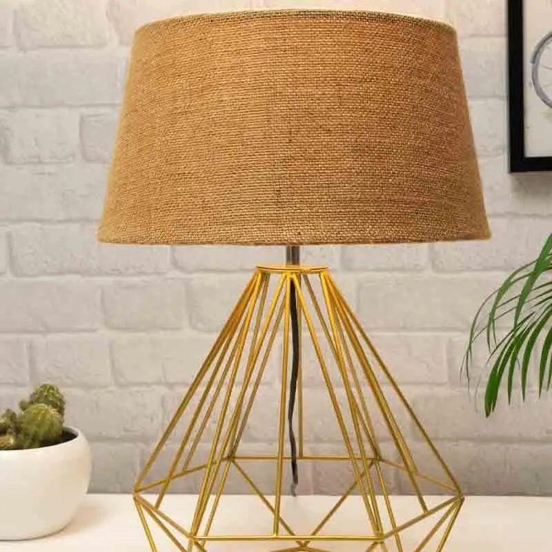Diamond Dust Fabric Table Lamp - Brown,Gold media 3