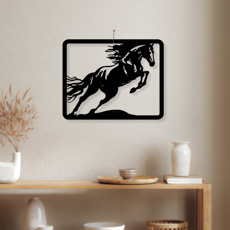 Leaping Pony Iron Wall Accent
