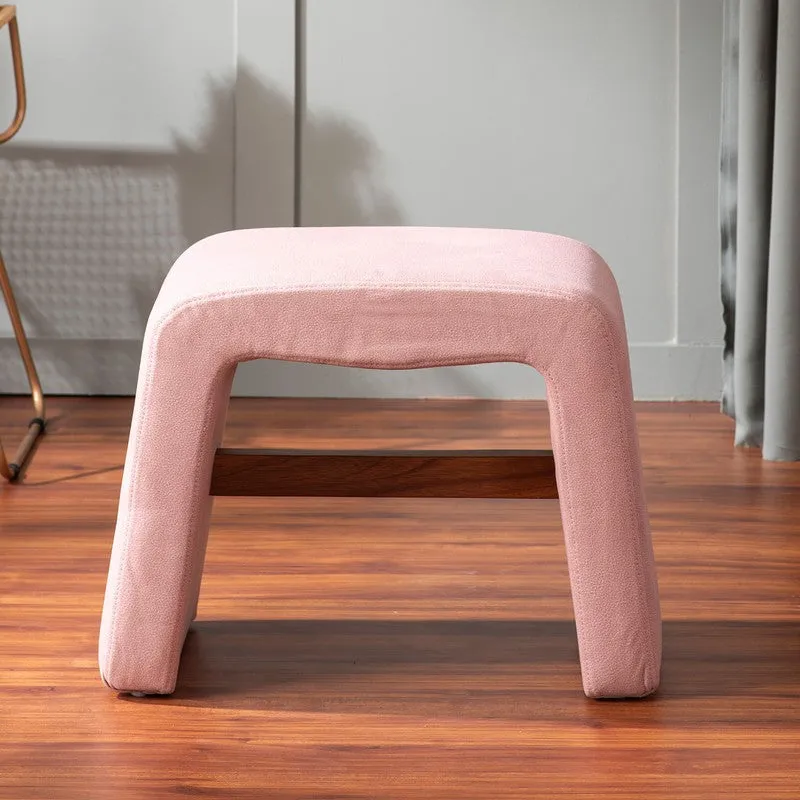 Hearth Fabric Stools (Pink,Beige) - Set of Two media 4