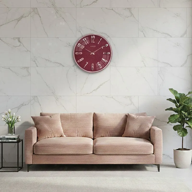 Elite Numeric Plastic Wall Clock - Red & Rose Gold media 4